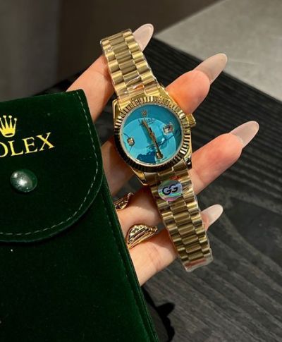 Rolex Datejust replica with 904L stainless steel 31mm Imported Movement Blue Dial Women Watch